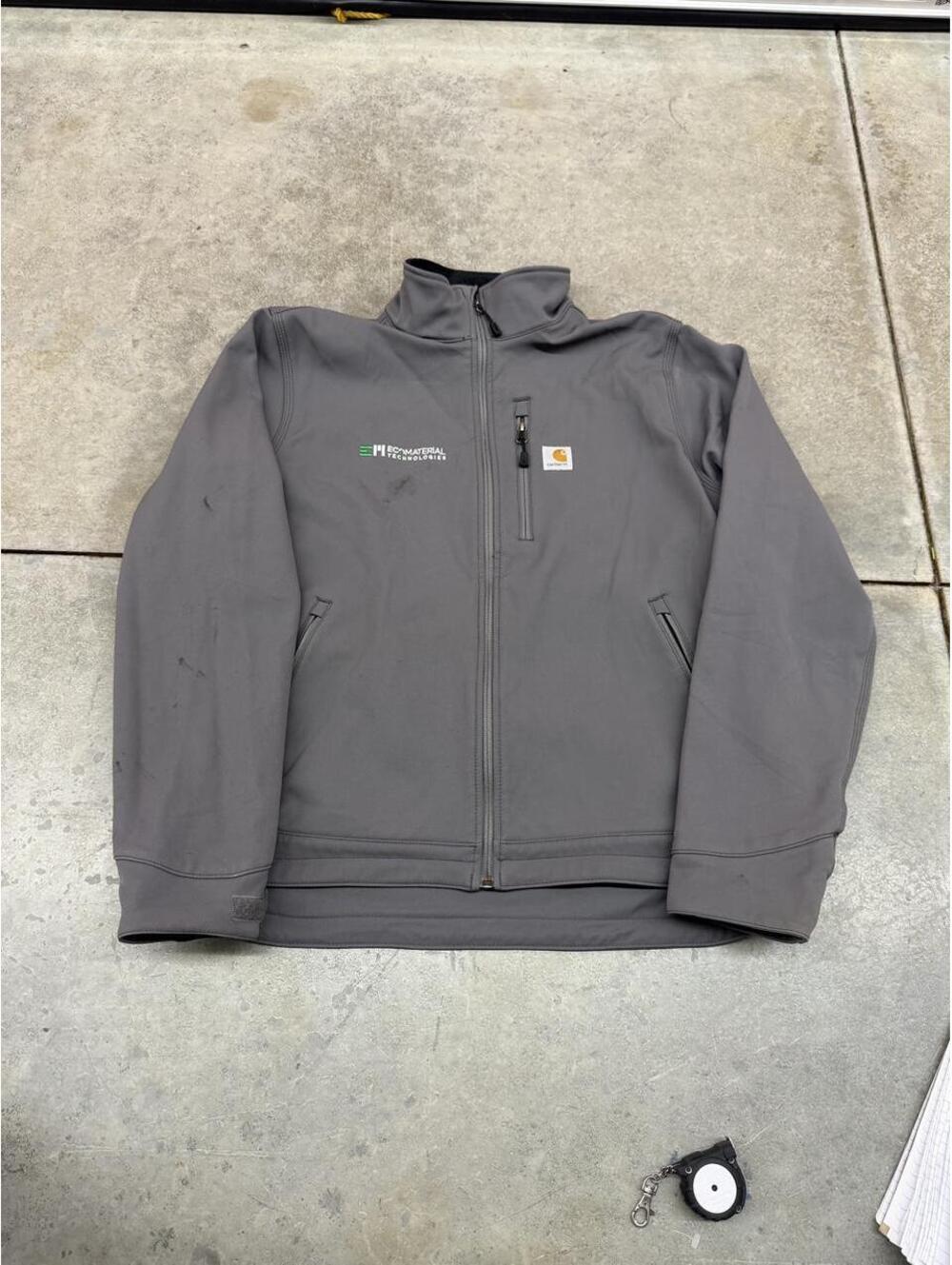 vintage carhartt crowley soft shell grey zip up jacket size large